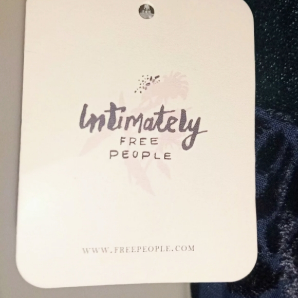 Free People Intimately emerald&navy velour trim maxi slip xs - Picture 8 of 13